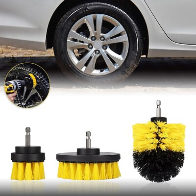 #ad Universal Fit 3PCS Drill Brush Power Scrubber For Carpet Tile Grout Car Cleaning $5.98