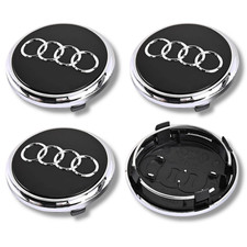 Alloy Wheel Centre Cap Hub x4 Compatible With Audi 69mm Black Silver 4B0601170A
