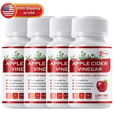 Apple Cider Vinegar Capsules 3000mg Premium Weight Loss Cleanse Detox Caps Pills