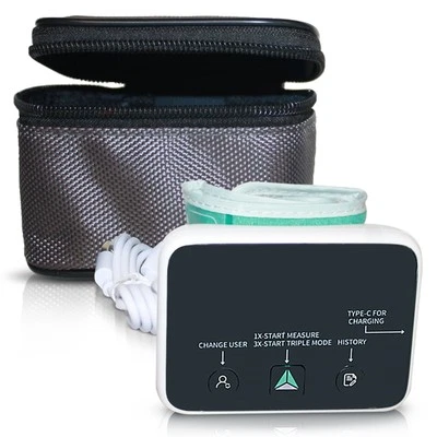 Wrist Digital Blood Pressure Monitor Heart Rate Triple Measurement Large Display