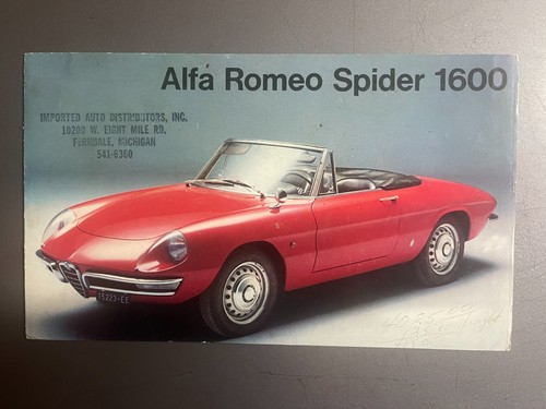 1969 Alfa Romeo 1600 Spider Folder, Brochure, English RARE!! Awesome L@@K