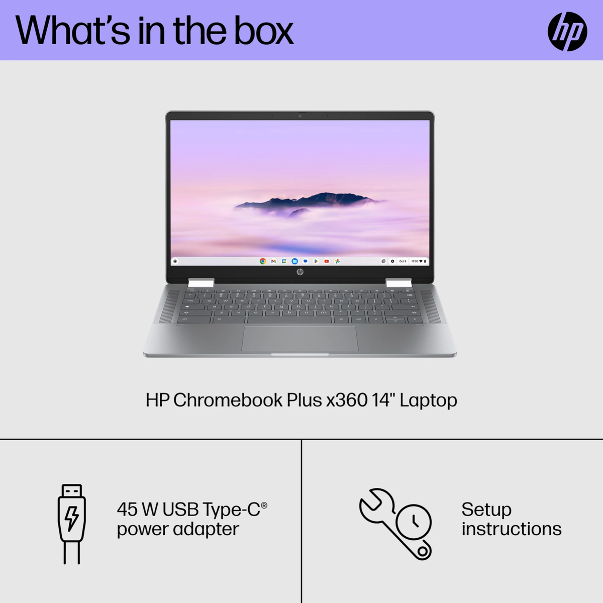 HP 14 inch x360 FHD Touch Chromebook Plus Laptop, Google AI Intel