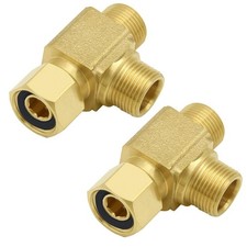 2 Pack Brass Angle Stop Add-A-Tee Valve 3/8" COMP InletxOutletxOutlet for Faucet