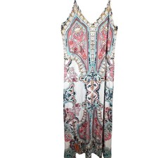Boho Chic Womens Small Paisley Floral Hippie Maxi Dress Beach Coverup