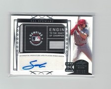 Sal Stewart 2022 Leaf Trinity Auto Autograph MLB Logo Tag Jersey Patch RC 67/99