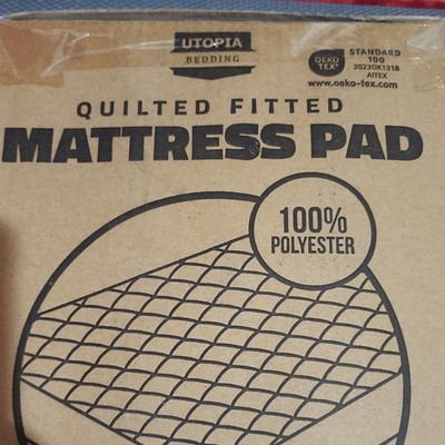 Utopia Bedding Quilted Fitted Mattress Pad Queen White 100% Polyester OEKO-TEX