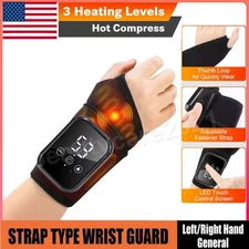 Electric Hand Wrist Massager Brace Pain Relief Vibration & Hot Compress Therapy