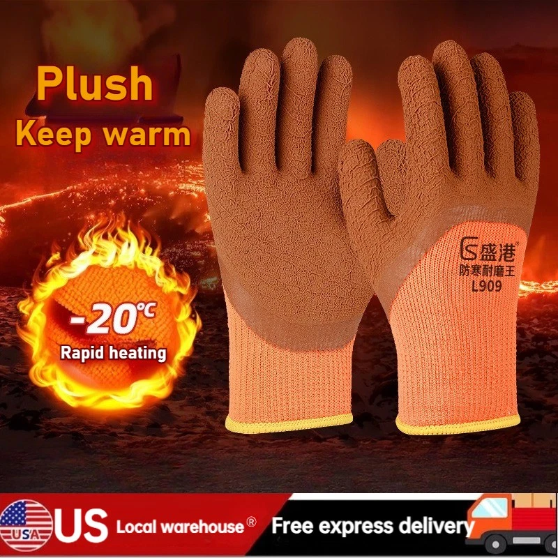 10 Paar kältefeste, warme, verdickte, rutschfeste, verschleißfeste Schaumstoffhandschuhe groß