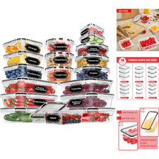 Frischhaltedosen mit Deckel, 36-teiliges Set luftdichten Deckeln, BPA-freier