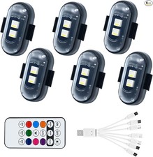 6PCS Wireless LED Lights for Car with Remote Control, High Brightness Wireless L