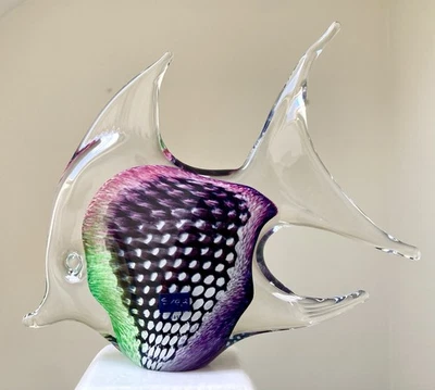 Svaja Angelfish Baltic Hand Blown Glass Sculpture - Image 1 of 4