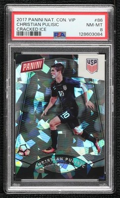 2017 National Convention Cracked Ice Prizm 24/25 Christian Pulisic PSA 8 0v5c
