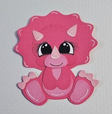 Pink Triceratops. Scrapbook, Card making Paper Piecing
