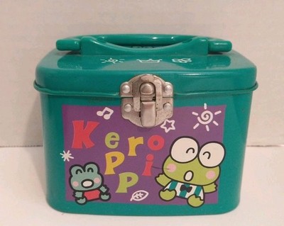 Vintage Sanrio Keroppi Frog Metal Box Hello Kitty 1988-1996 3.5'' x 4.5''W x 3.5''L