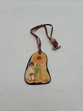 Vintage De Grazia Sunflower Boy Wooden Pendant