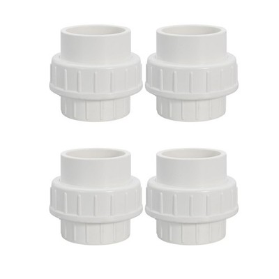 2'' PVC Union Coupling for Pools, Irrigation, White 4 Pack