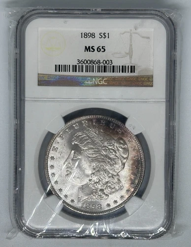 1898 Morgan Dollar Silver $1 NGC MS65
