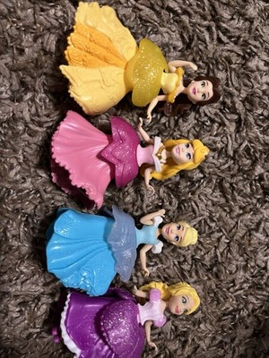 Disney PRINCESS Magiclip Royal Clip Lot of 5 Polly Pocket Dolls Ariel Rapunzel