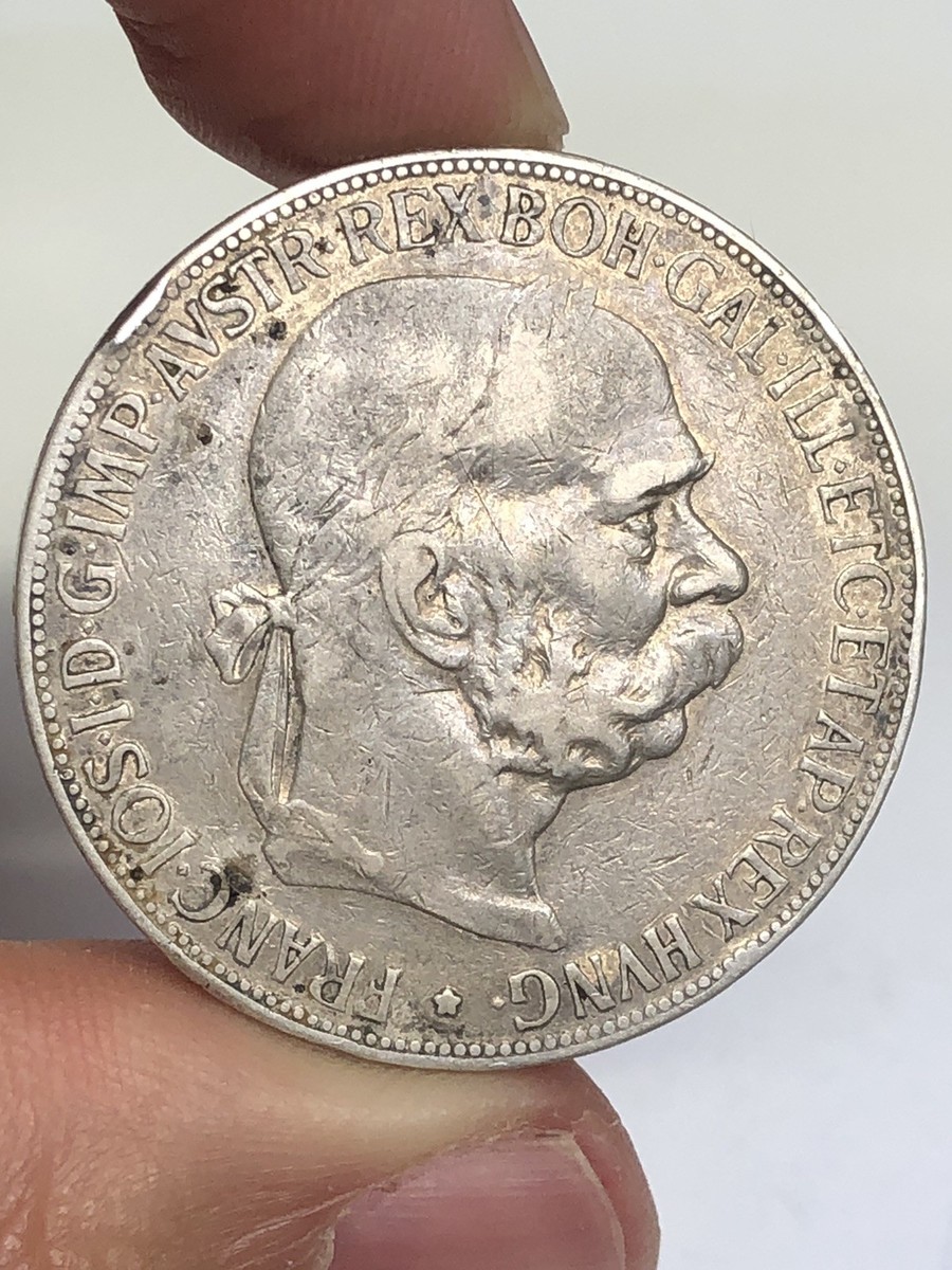 1900 5 Corona Austrian Empire Francis Joseph I - .900 Silver KM