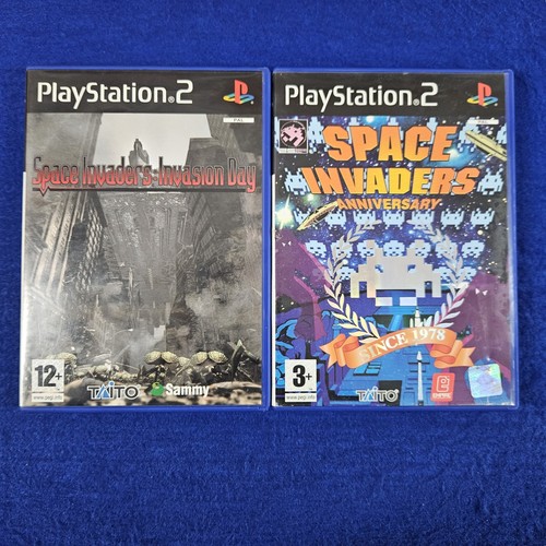 ps2 SPACE INVADERS x2 Games INVASION DAY + ANNIVERSARY PAL UK EXCLUSIVES