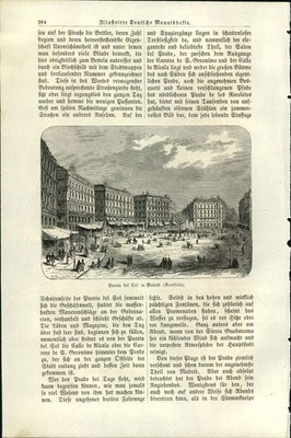 Holzschnitt - Textillustration - 1866 - Puerta del Sol in Madrid Nordseite Holzs