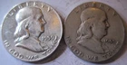 Franklin Half Dollars Lot of 2, 90% Silver-LOT J