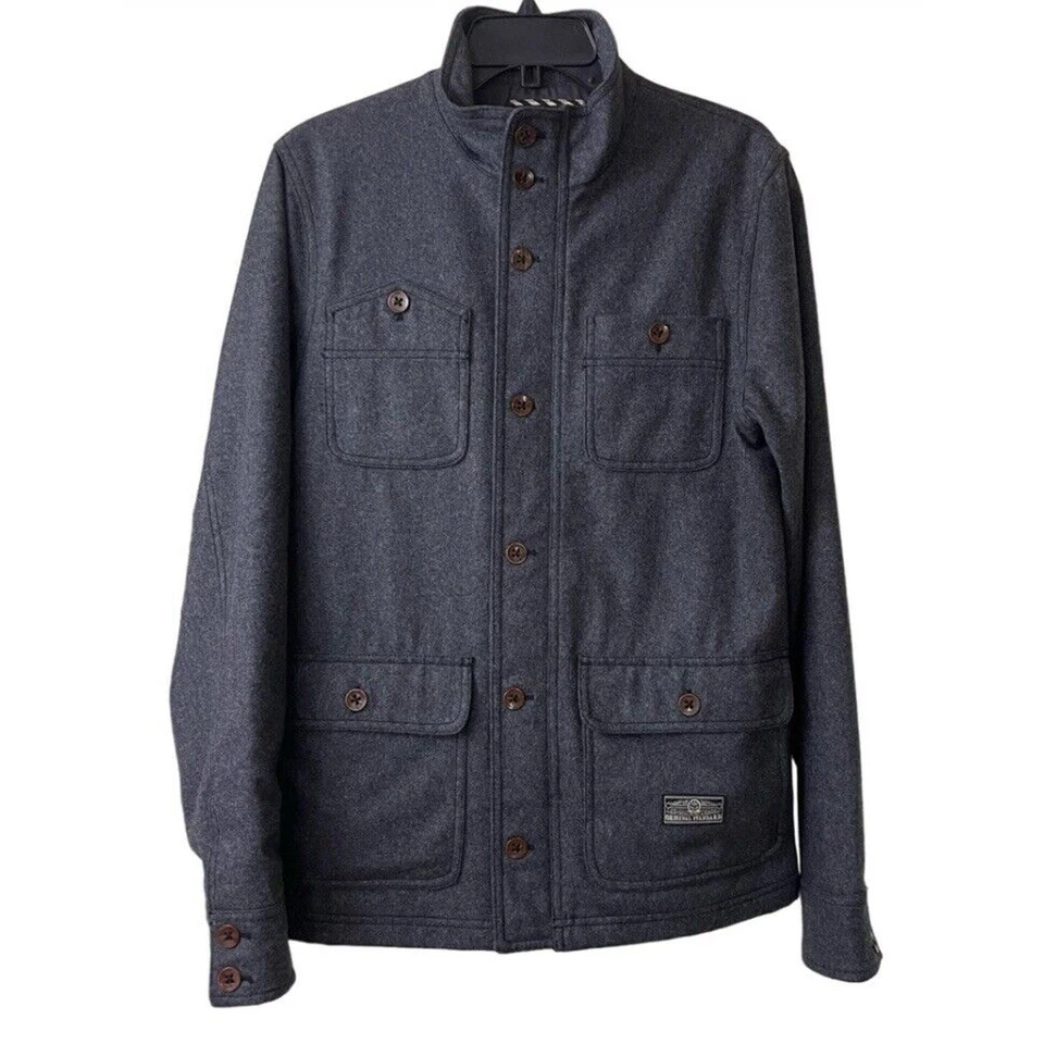 Vans Original Standard Wool Blend Field Jacket Gray Button Small - Image 3 of 4