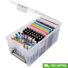 Storage Container W/ Marker Tray  Removable Dividers Art Supply Organizer New