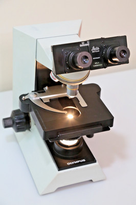 Olympus CH30 Microscope w/ Leitz Binocular Head 4x 10x 40x 100x