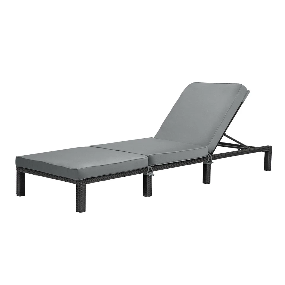 B-Ware SVITA PEACH Gartenliege Sonnenliege Polsterauflage Klappbar Schwarz