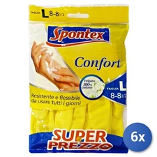 6X Spontex Comfort Dish Gloves L