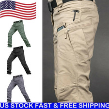 Men's Work Cargo Pants Outdoor Hiking Waterproof Trousers Tactical Combat Pants