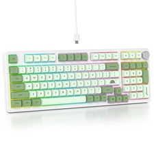 Green Creamy Keyboard with Number Pad, 96% RGB Mechanical, Hot Swappable, Cus...
