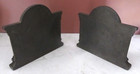 Antique Cast Iron BOOKENDS Roman Woman Seated Weaves Bird Perch Columns Ornate — photo 2