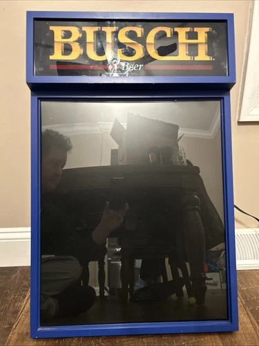Vintage Busch Beer Light Up Illuminated Dry Erase Sign Bar Man Cave Works Great