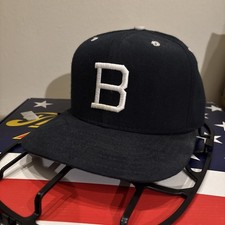 Vtg New Era Brooklyn Dodgers Baseball Cap Fitted 7 1/8 Made In USA Black White