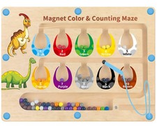 Dinosaur Toys,Magnetic Color and Number Maze, Montessori Toys for 2 3 4 5 Yea...
