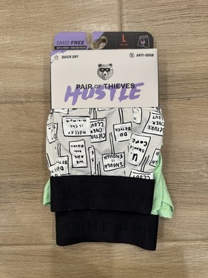 Pair of Thieves 2-PACK Men's Hustle Boxer Briefs LARGE Cooling Pouch Quick Dry