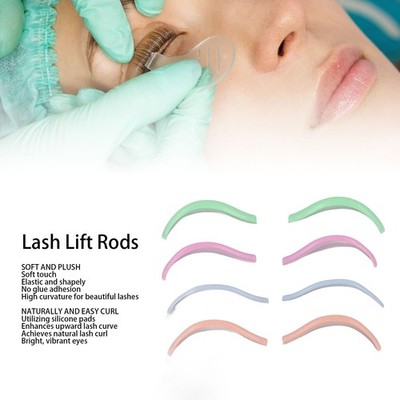 8 Pairs Silicone Lash Lift Rods 4 Sizes Reusable Perming Curler Makeup Beauty