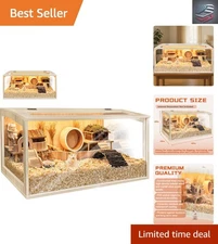 Spacious 40'' Chewproof Hamster & Guinea Pig Cage with Easy-Clean Acrylic Base