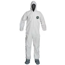 Dupont Tyvek TY122SWH3X002500 Hooded Disposable Coverall 3XL with Boots - White