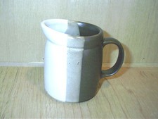Stoneware Cream Pitcher Brown Tan Cream Made In USA 3 1/2"