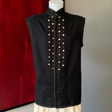 GIANNI VERSACE sleeveless tuxedo shirt w/ Medusa and studs size 50 from S/S 1993