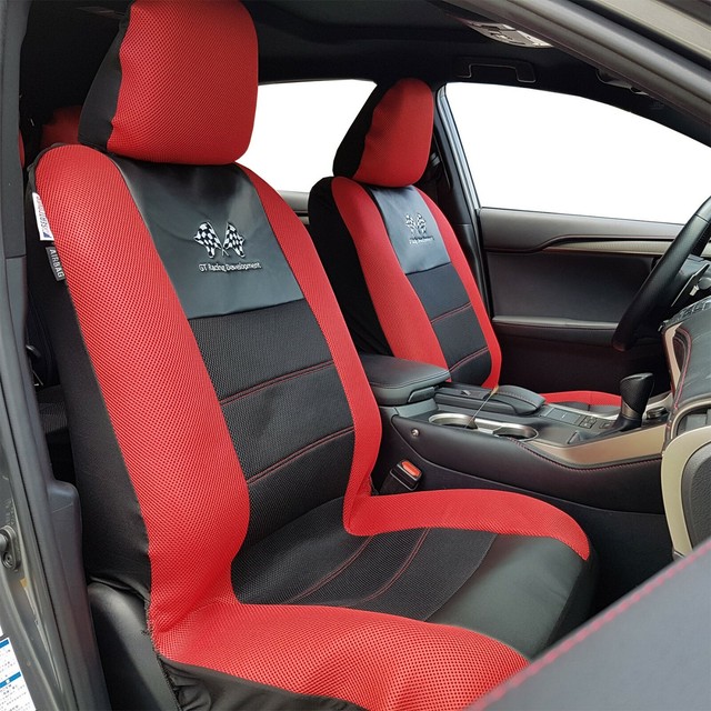 9pcs New Embroidery GT Racing Flag Red Black Mesh Car Seat Covers For TRD Sports eBay