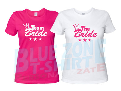 Team Bride The Bride Magliette Addio al Nubilato Sposa Amiche T-Shirt  Maglietta | eBay