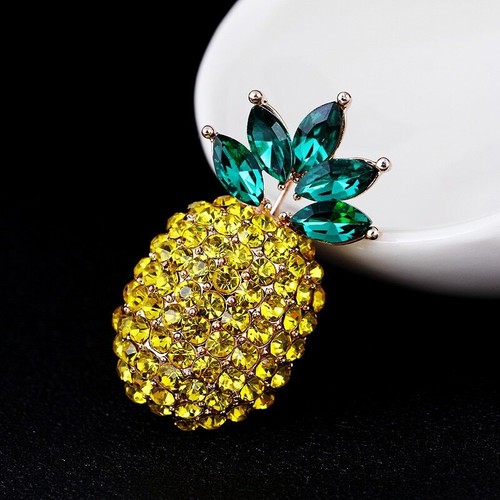 Fashion Pearl Crystal Pineapple Brooch Pin Women Clothing Accessories Corsage - Picture 9 of 13