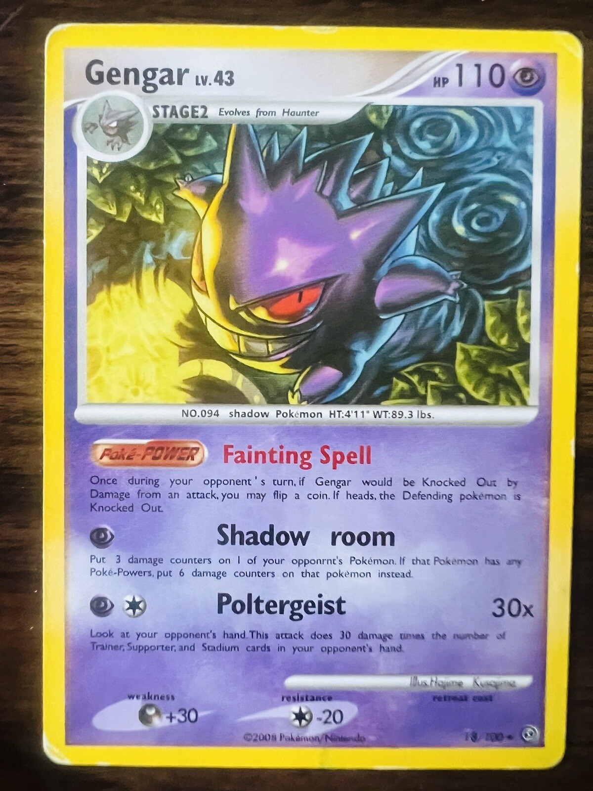 Gengar - 18/100 - Rare Stormfront Set TCG - Pokemon Card - LP