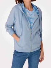 Sweatjacke Jacke Hoodie Damenjacke Freizeitjacke Kapuze Baumwolle blau 40 42 52