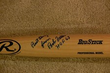 BOB FELLER AUTOGRAPHED FULL SIZE  BAT CLEVELAND INDIANS HOF DEC