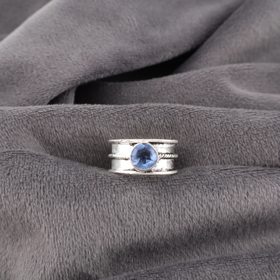 Dainty Tanzanite Gemstone 925 Sterling Silver Handmade Jewelry Ring Gift For Her - Image 3 of 4